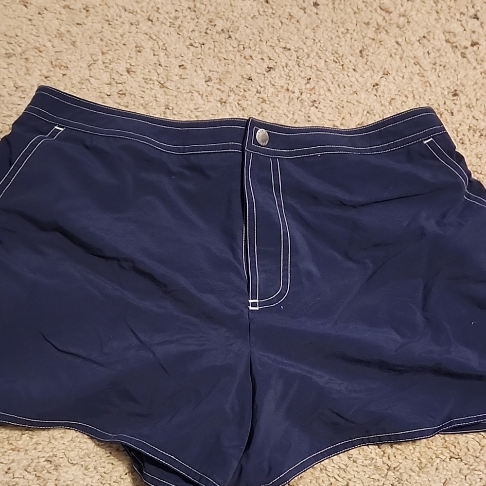 Navy Blue Beach House Women's Swim Shorts Sz 12